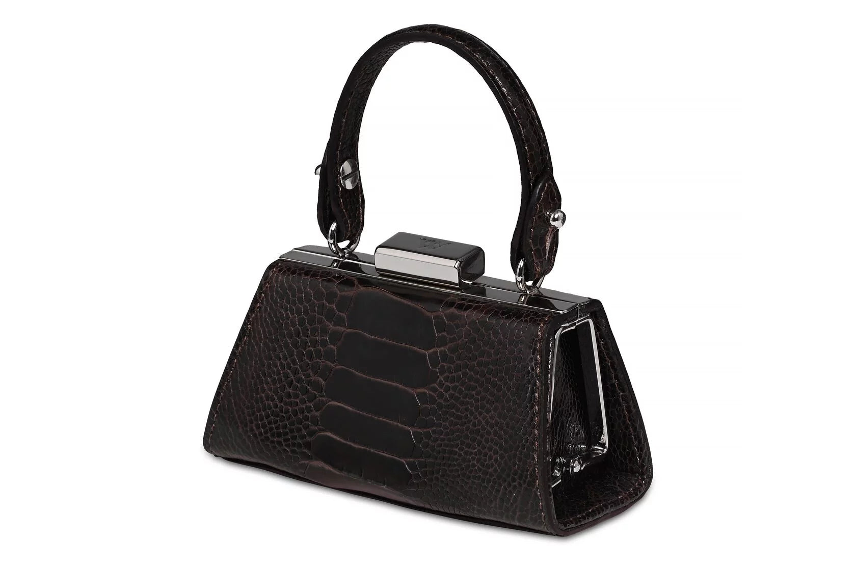 Nevada — Black African Ostrich Leather Micro Bag (Lipstick Bag)
