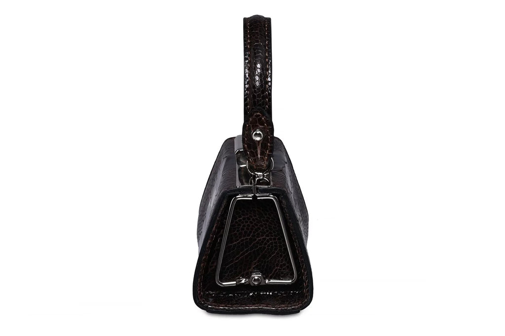 Nevada — Black African Ostrich Leather Micro Bag (Lipstick Bag)