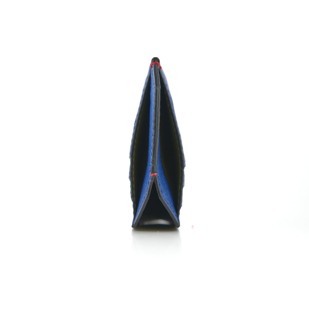 Oregon — Blue African Full-Quill Ostrich Leather Card Holder