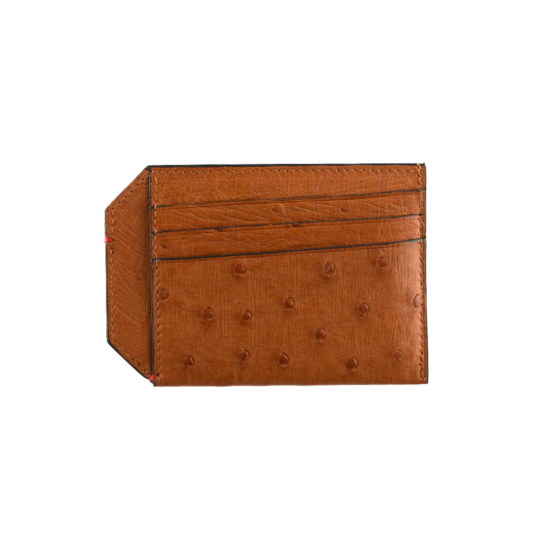 Oregon — Brown African Full-Quill Ostrich Leather Card Holder
