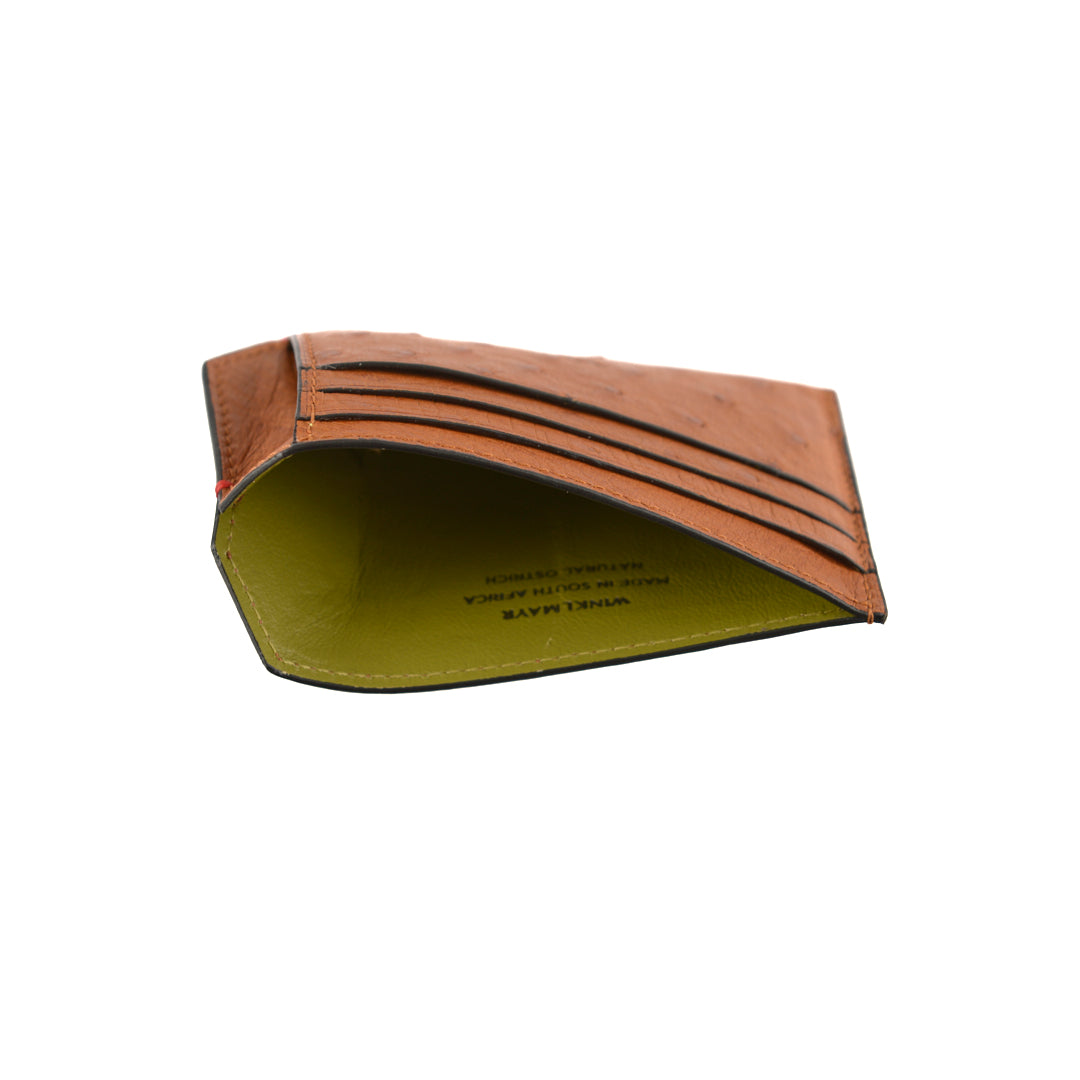 Oregon — Brown African Full-Quill Ostrich Leather Card Holder