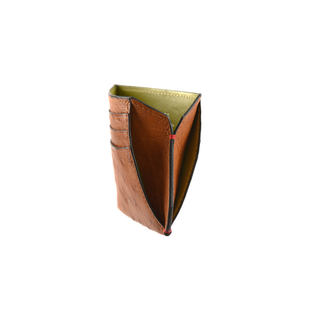 Oregon — Brown African Full-Quill Ostrich Leather Card Holder