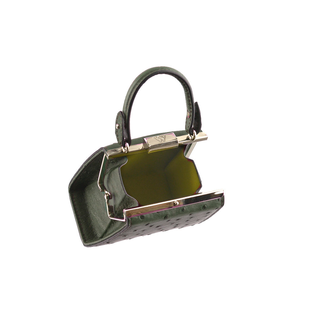Vegas — Green African Full-Quill Ostrich Leather Micro Bag