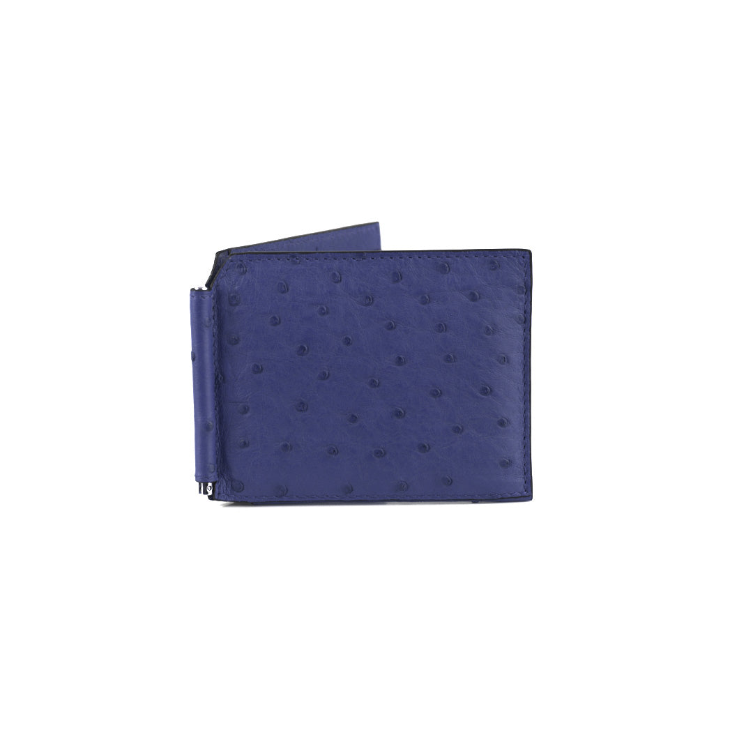 Blue textured wallet on a white background