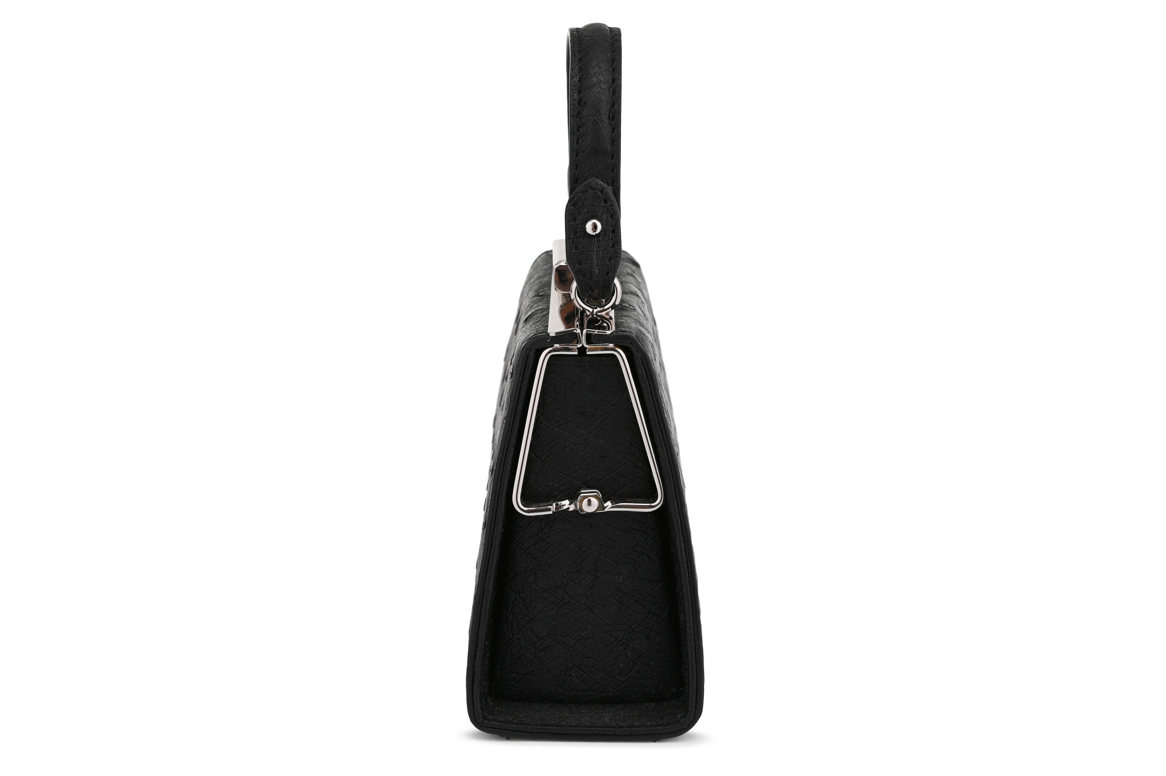 Vegas — Black African Full-Quill Ostrich Leather Micro Bag