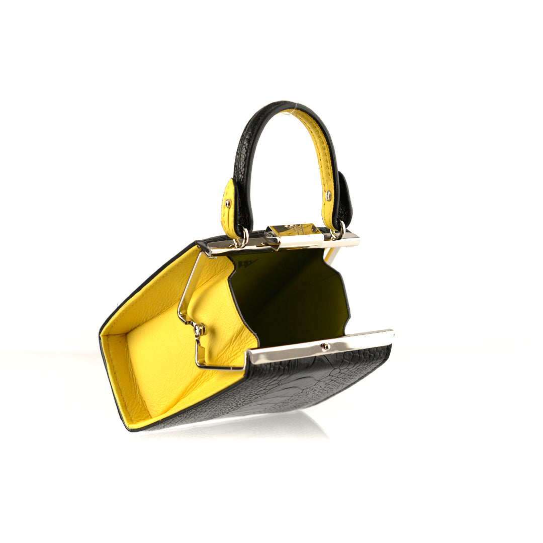 Vegas — Black African Leg Ostrich Leather Micro Bag Limited Edition