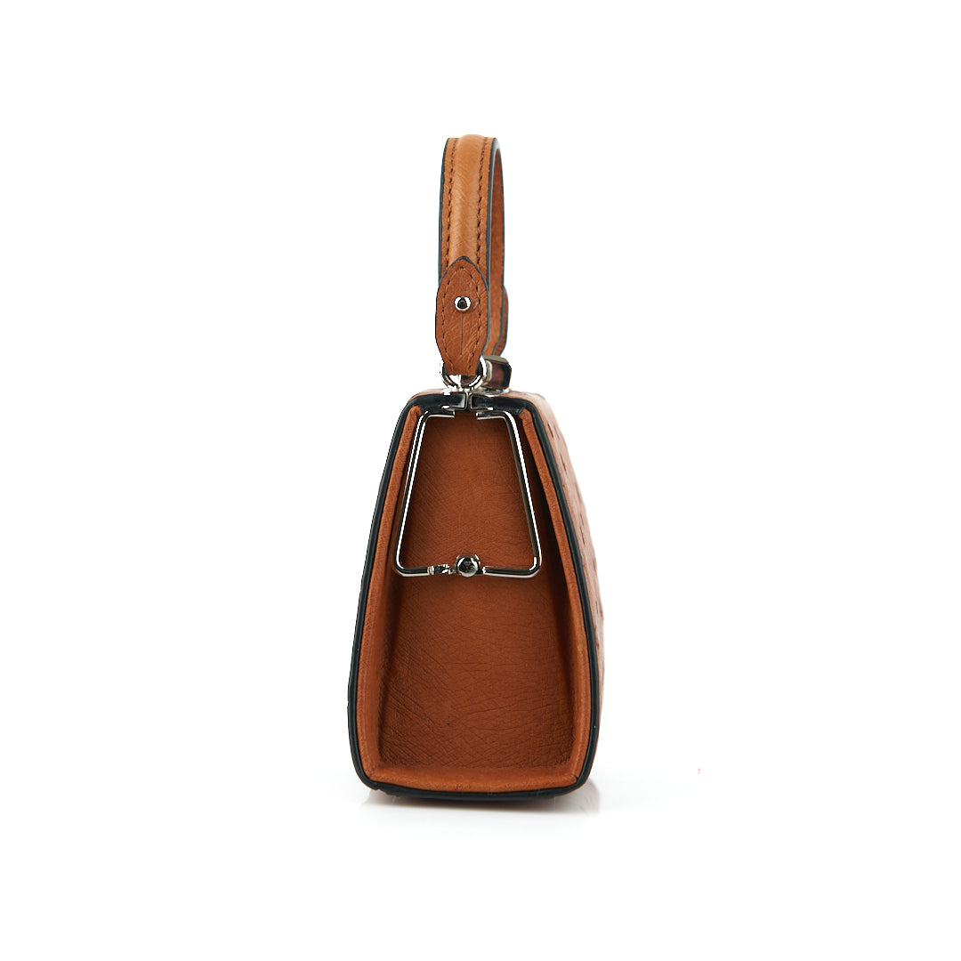 Vegas — Light Brown African Full-Quill Ostrich Leather Micro Bag